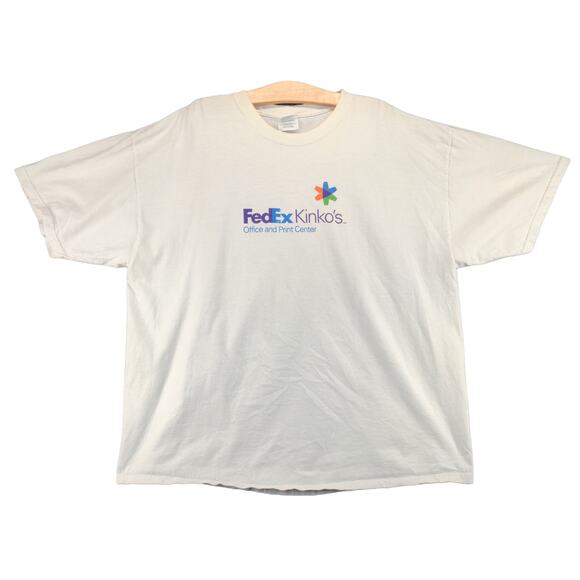 Vintage FedEx Kinko's Office and Print Center T Shirt Size 2XL White Logo - Picture 1 of 13
